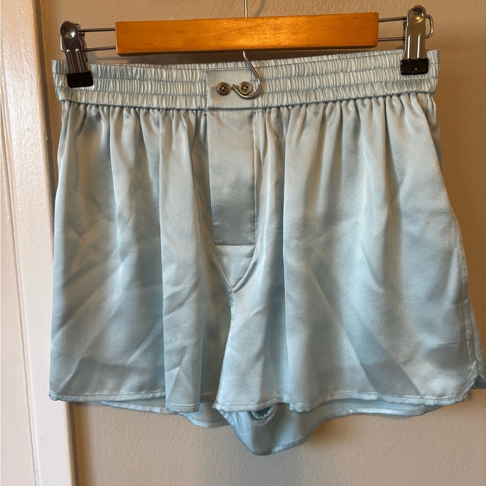 Alexander Wang Sky Blue Satin Shorts